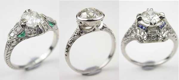 diamond estate rings. estate engagement rings