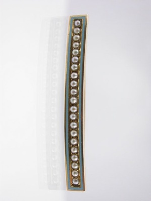 Vintage Pearl and Enamel Bar Pin