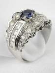 1940s Platinum Sapphire & Diamond Antique Ring