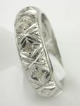 Antique Art Deco Filigree and Diamond Wedding Ring