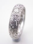 Pierced and Engraved Platinum Wedding Band