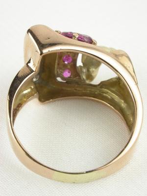 Retro Ruby Rose Gold Antique Ring