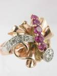 Retro Ruby and Diamond Antique Ring
