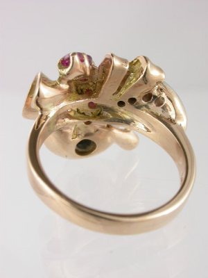 Retro Ruby and Diamond Antique Ring