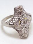 Art Deco Platinum Filigree Ring