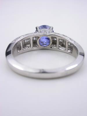 Vintage Style Sapphire Ring with Princess Cut Diamonds