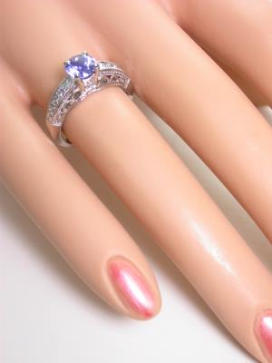 Vintage Style Sapphire Ring with Princess Cut Diamonds
