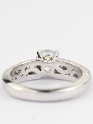 Filigree Engagement Ring with White Sapphire