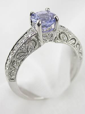 Pierced and Engraved Engagement Ring