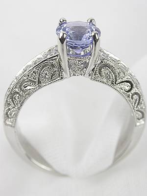 Pierced and Engraved Engagement Ring