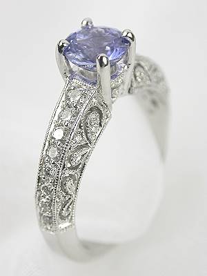 Pierced and Engraved Engagement Ring