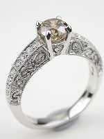 Pierced Filigree Engagement Ring