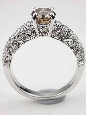 Pierced Filigree Engagement Ring