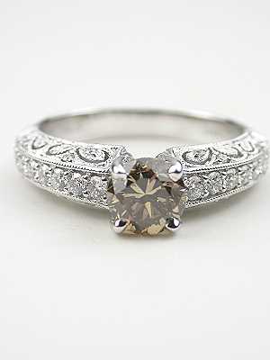 Pierced Filigree Engagement Ring