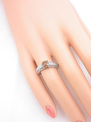 Pierced Filigree Engagement Ring