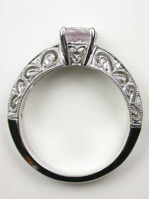 White Sapphire Filigree Engagement Ring