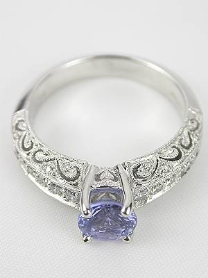 Pierced and Engraved Engagement Ring