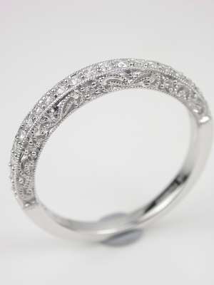 Paisley and Filigree Diamond Wedding Band