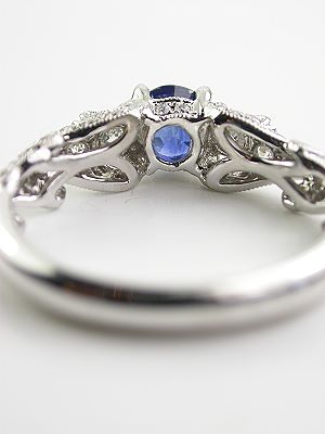 Swirling Blue Sapphire Engagement Ring