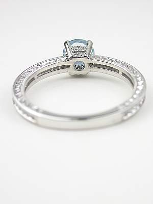 Antique Style Aquamarine Engagement Ring