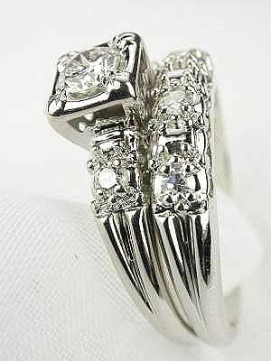 1950s Diamond Wedding Ring Set
