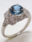 Antique Edwardian Aquamarine Engagement Ring