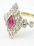 Victorian Ruby and Rose Cut Diamond Engagement Ring