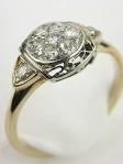 Post Art Deco Diamond Engagement Ring