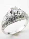 Antique Filigree Diamond Engagement Ring