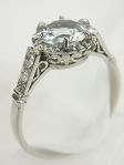 Antique Platinum Aquamarine Engagement Ring