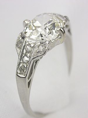 Vintage Engagement Ring with Old Mine Cut Diamond
