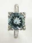 1940's Aquamarine Antique Engagement Ring in Platinum