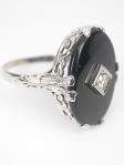 Filigree and Onyx Cocktail Ring