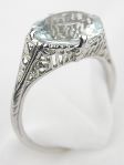 1930's Filigree and Aquamarine Engagement Ring