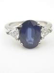 Sapphire Engagement Ring with Trillian Cut Diamonds