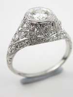 Handwrought Edwardian Diamond Engagement Ring