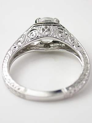 White Sapphire Filigree Engagement Ring