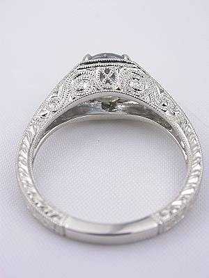 Aquamarine Filigree Engagement Ring