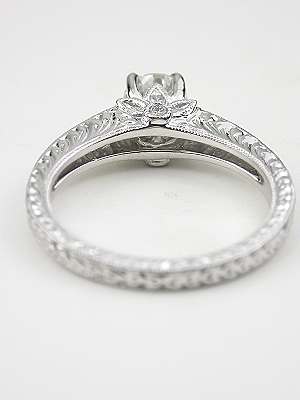 Diamond Engagement Ring with Flower Motif