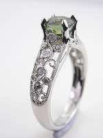 Green Sapphire Engagement Ring