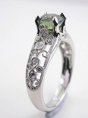 Green Sapphire Engagement Ring