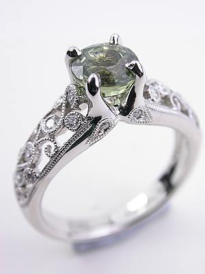 Green Sapphire Engagement Ring