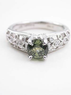 Green Sapphire Engagement Ring