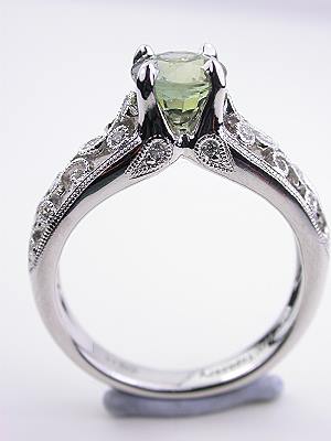 Green Sapphire Engagement Ring