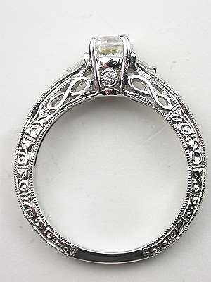 White Sapphire Engagement Ring with Infinity Motif