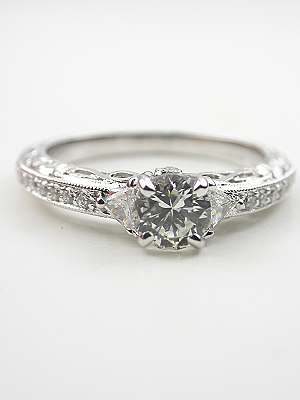 White Sapphire Engagement Ring with Infinity Motif