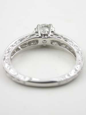 White Sapphire Engagement Ring with Infinity Motif