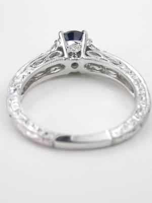 Blue Sapphire Engagement Ring with Infinity Design
