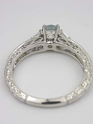 Aquamarine Filigree Engagement Ring