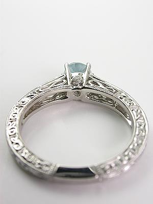 Aquamarine Filigree Engagement Ring